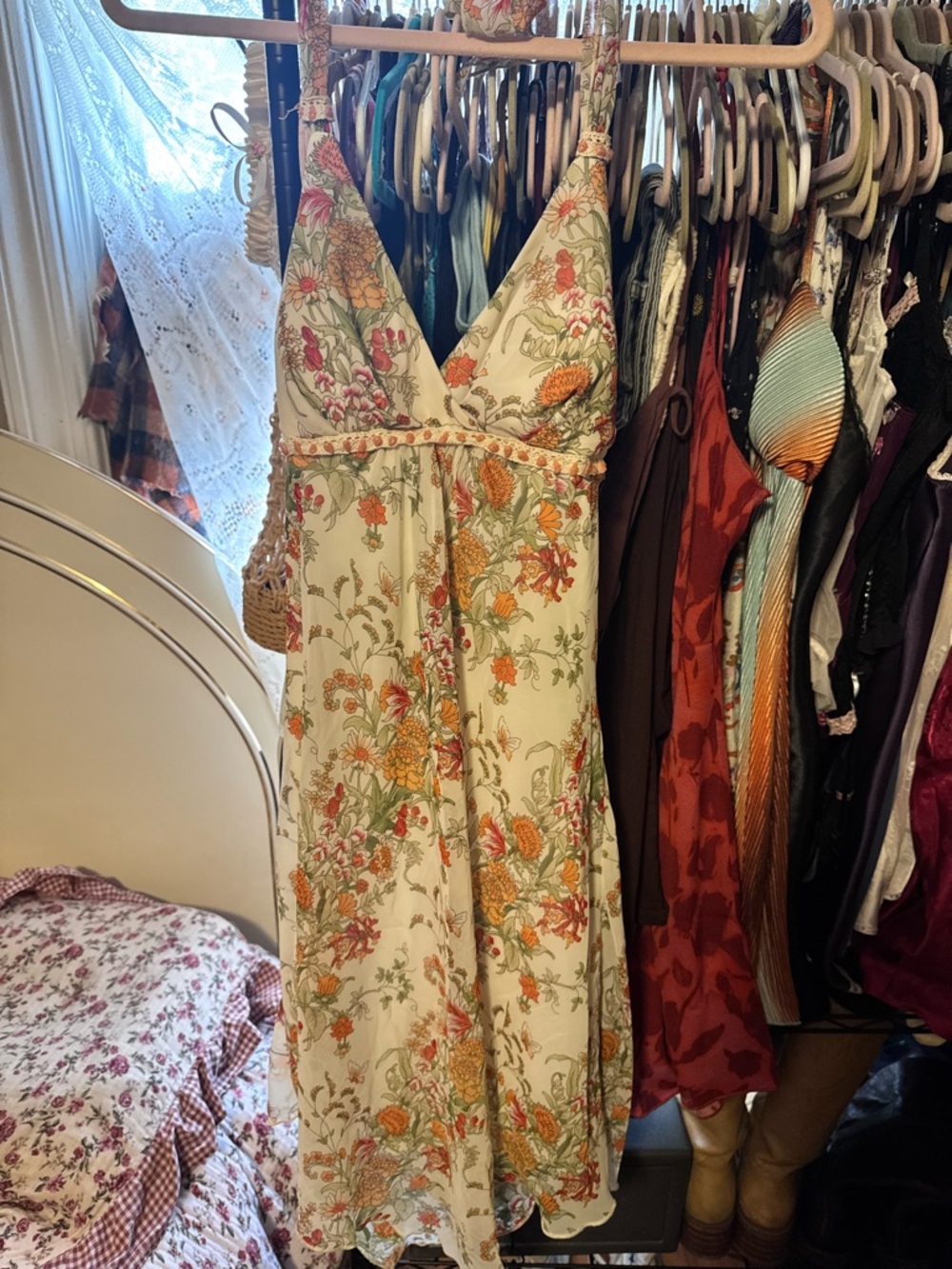 asymmetric halter midi dress - Picture 3 of 12